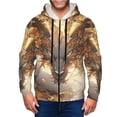 thumbnail image 1 of Wukai Golden Horned White Dragon Print Men's Zip-Up Hoodie,Fleece Full-Zip Hoodie for Men, Hooded Sweatshirt-3X-Large, 1 of 5