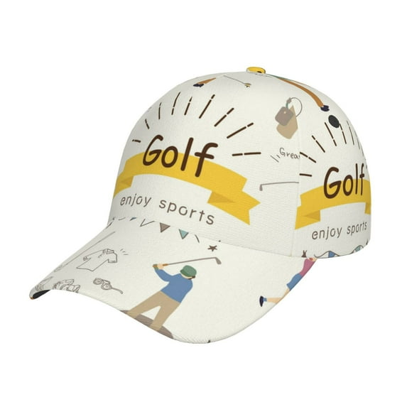 Wukai Golf Icons And Golfer Baseball Cap: Comfortable, Stylish, and Adjustable Hat for Sports, Daily Wear, and Outdoor Activities-One Size
