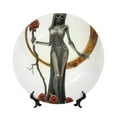 thumbnail image 1 of Wukai Gothic Skeleton With Roses Print Decorative Plate for Display,Bone China Decorative Plate, Ceramic Dinner Plate with Stand, Vertical Ceramic Plate-10in, 1 of 6