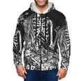 thumbnail image 1 of Wukai Gothic Skull Floral Art Print Men's Zip-Up Hoodie,Fleece Full-Zip Hoodie for Men, Hooded Sweatshirt-Medium, 1 of 5