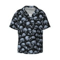 thumbnail image 1 of Wukai Gothic Skull Men's Casual Short-Sleeve Button Down Shirt - Lightweight Summer Dress Shirt for Daily Wear-X-Large, 1 of 7