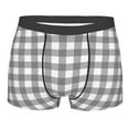 thumbnail image 1 of Wukai Gray Checkboard Print Men’s Underwear Breathable Boxer Briefs,&nbsp;Moisture Wicking & Breathable-, 1 of 7
