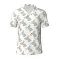 thumbnail image 1 of Wukai Gray Rabbit Men’s Polo Shirts,Quick-Dry Athletic Shirt,Classic Fit Shirts-Medium, 1 of 8