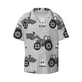 thumbnail image 1 of Wukai Gray Tractor Men's Casual Short-Sleeve Button Down Shirt - Lightweight Summer Dress Shirt for Daily Wear-, 1 of 7
