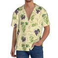 thumbnail image 1 of Wukai Green And Purple Grapes Men's Casual Short-Sleeve Button Down Shirt,Cuban Shirts for Men,Mens Short Sleeve Dress Shirts-Large, 1 of 5