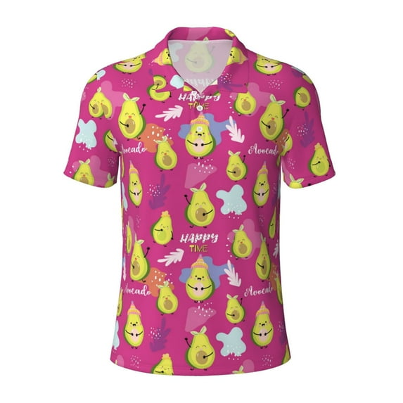 Wukai Green Avocado Men’s Polo Shirts,Quick-Dry Athletic Shirt,Classic Fit Shirts-XX-Large