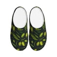 thumbnail image 1 of Wukai Green Branch Olive Print Women's Indoor Bedroom Slipper Slip On Shoes, Unisex House Shoes with Anti-Skid Sole for Men, Gift for Women Men-13, 1 of 7