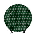 thumbnail image 1 of Wukai Green Buffalo Plaid Merry Christmas Print Decorative Plate for Display,Bone China Decorative Plate, Ceramic Dinner Plate with Stand, Vertical Ceramic Plate-6in, 1 of 6