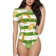 thumbnail image 1 of Naloa Watercolor St Patrick Day Women's Short-Sleeved Onesie, One-Piece Swimsuit for Parties, dates, clubs - Small, 1 of 9