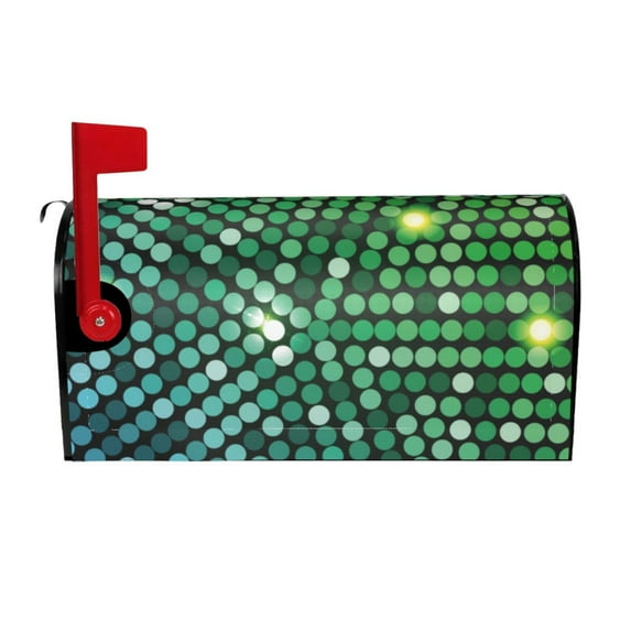 Wukai Green Disco Lights Mailbox Covers for Garden Outdoor Decor,Waterproof Post Box Cover 21x18 in& 25.5x21 in-21x18 in