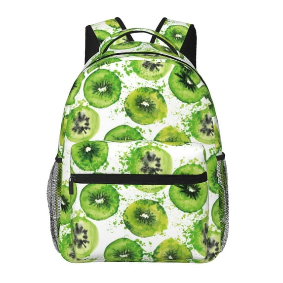 Wukai Green Kiwi Laptop Backpack Casual Travel Backpack Large School Bag for College, Business,Travel-One Size