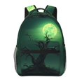 thumbnail image 1 of Wukai Green Night Sky Moon Branches Laptop Backpack Casual Travel Backpack Large School Bag for College, Business,Travel-One Size, 1 of 5