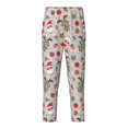 thumbnail image 1 of Wukai Groovy Retro Santa Print Teenagers' Pajama Pant Sleep Pajama Lounge Pant PJ Bottoms with Pockets and Button Fly(Available in Big & Tall)-Small, 1 of 6