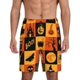 thumbnail image 1 of Wukai Halloween Banner Symbols Men’s Short Pajama Pants With Pockets Soft Sleep Pj Shorts for Men-, 1 of 6