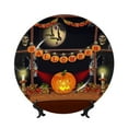 thumbnail image 1 of Wukai Halloween Decoration Print Decorative Plate for Display,Bone China Decorative Plate, Ceramic Dinner Plate with Stand, Vertical Ceramic Plate-8in, 1 of 6