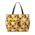thumbnail image 1 of Wukai Halloween Ghost Pumpkin Print Zipper Bag,large Beach Tote Bag,Waterproof Sandproof Bag,Grocery and Picnic Tote Travel Bag, 1 of 5