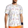 thumbnail image 1 of Wukai Hand Drawn Rabbit Print Men's Short-Sleeved Mesh T-Shirt,Quick-Dry Short Sleeve Workout T-Shirt-Large, 1 of 8