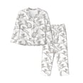 thumbnail image 1 of Wukai Hand Drawn Rabbit Print Women's Pajama Set - Soft Long Sleeve Sleepwear for Comfort and Style-, 1 of 9
