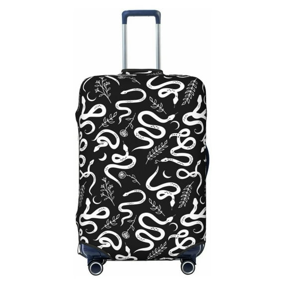 Wukai Hand Drawn Snake Elastic Luggage Cover: Personalized Protection for Your Suitcase - Fits 19~29-inch, Washable & Durable Travel Companion-X-Large