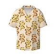 thumbnail image 1 of Wukai Hand Drawn Snake Men's Casual Short-Sleeve Button Down Shirt - Lightweight Summer Dress Shirt for Daily Wear-Medium, 1 of 7