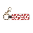 thumbnail image 1 of Wukai Hand Drawn Strawberry Print Leather Car Keychain, Universal Key Fob Keychain, Leather Key Chain Holder for Men and Women,360 Degree Rotatable, 1 of 5