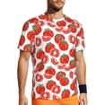 thumbnail image 1 of Wukai Hand Drawn Tomatoes Print Men's Short-Sleeved Mesh T-Shirt,Quick-Dry Short Sleeve Workout T-Shirt-4X-Large, 1 of 8