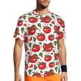 thumbnail image 1 of Wukai Hand Drawn Tomatoes Print Men's Short-Sleeved Mesh T-Shirt,Quick-Dry Short Sleeve Workout T-Shirt-5X-Large, 1 of 8
