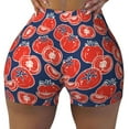 thumbnail image 1 of Wukai Hand Drawn Tomatoes Print Pack Biker Shorts for Women Yoga Workout Gym Running Scrunch Active Shorts-Large, 1 of 8