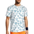 thumbnail image 1 of Wukai Hand Drawn Turtle Print Men's Short-Sleeved Mesh T-Shirt,Quick-Dry Short Sleeve Workout T-Shirt-5X-Large, 1 of 8