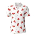 thumbnail image 1 of Wukai Hand Drawn Watermelon Men’s Polo Shirts,Quick-Dry Athletic Shirt,Classic Fit Shirts-Small, 1 of 8