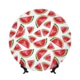thumbnail image 1 of Wukai Hand Drawn Watermelon Print Decorative Plate for Display,Bone China Decorative Plate, Ceramic Dinner Plate with Stand, Vertical Ceramic Plate-8in, 1 of 6