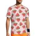 thumbnail image 1 of Wukai Hand Drawn Watermelon Print Men's Short-Sleeved Mesh T-Shirt,Quick-Dry Short Sleeve Workout T-Shirt-Large, 1 of 8