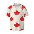 thumbnail image 1 of Wukai Happy Canada Day Men's Casual Short-Sleeve Button Down Shirt - Lightweight Summer Dress Shirt for Daily Wear-Large, 1 of 7