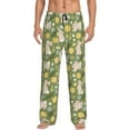 thumbnail image 1 of Wukai Happy Easter Mens PJ Pajama Pants|Sleepwear Plaid PJs with Pockets|Men's Lightweight Open-Hem Lounge Pants-Large, 1 of 6