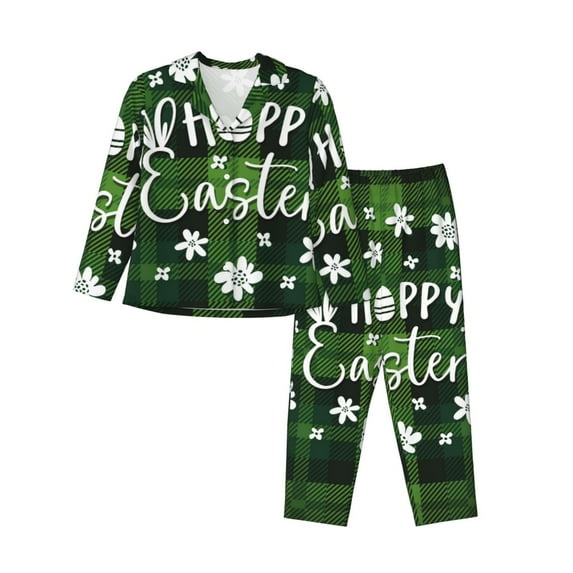 Wukai Happy Easter Print Women's Pajama Set - Soft Long Sleeve Sleepwear for Comfort and Style-XX-Large