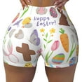 thumbnail image 1 of Wukai Happy Easter1 Print Pack Biker Shorts for Women Yoga Workout Gym Running Scrunch Active Shorts-XX-Large, 1 of 8
