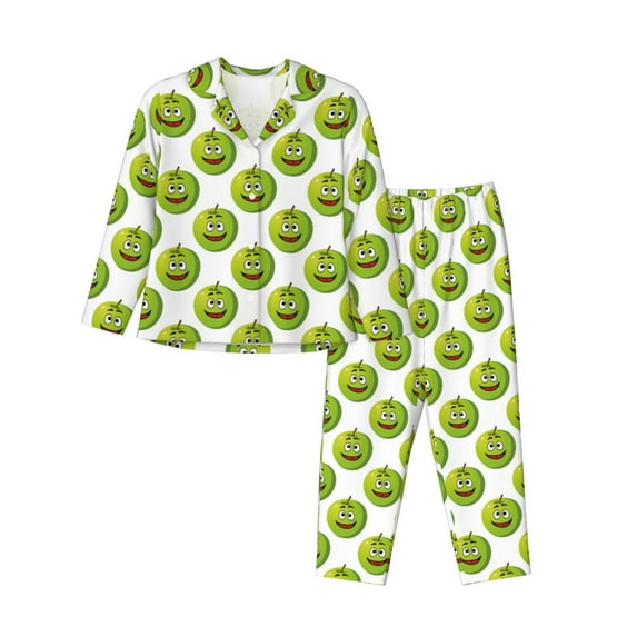 Wukai Happy Fruit Print Women's Pajama Set - Soft Long Sleeve Sleepwear for Comfort and Style-XX-Large