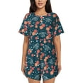 thumbnail image 1 of Wukai Happy Mother's Day Print Women's Pajama Set - Short-Sleeve Top and Shorts with Elastic Waistband and Pockets for Loungewear, Yoga, and Casual Wear-3X-Large, 1 of 6