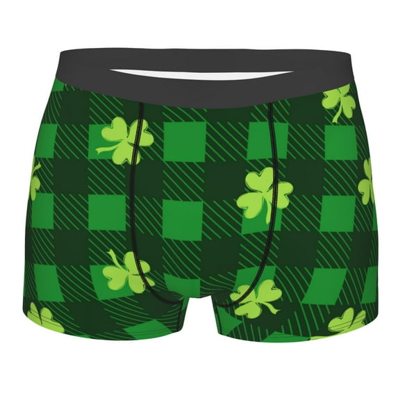 Wukai Happy St. Patrick's Day5 Print Men’s Underwear Breathable Boxer Briefs, Moisture Wicking & Breathable-Small