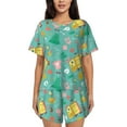 thumbnail image 1 of "Wukai Happy Summer Women's Pajama Set - Short-Sleeve Top and Shorts with Elastic Waistband and Pockets for Loungewear, Yoga, and Casual Wear-Small, 1 of 8