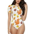 thumbnail image 1 of Naloa Cartoon Squirrel Women's Short-Sleeved Onesie, One-Piece Swimsuit for Parties, dates, clubs - Large, 1 of 9