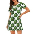 thumbnail image 1 of Wukai Happy Watermelon Print Women's Loose Short Sleeve Nightgown, Soft Sleep Dress for Comfortable Relaxation, Casual Lounge Wear, 1 of 6