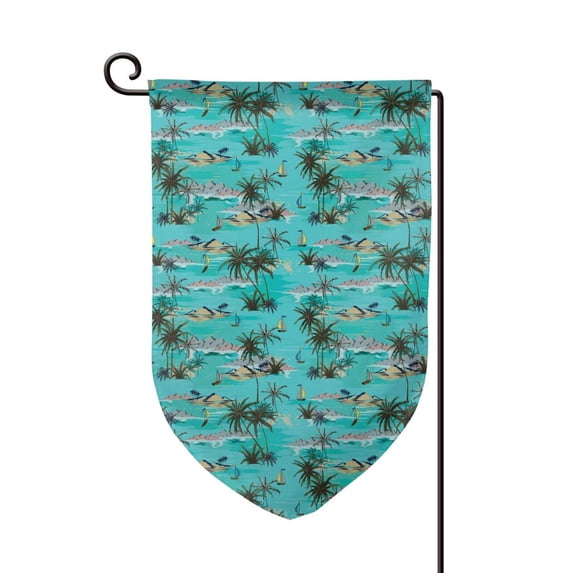Wukai Hawaii Palms Print Garden Flag 12.5x18 Inch Double Sided Sun-resistant Rain-resistant, Wrinkle-resistant Colorfast(Only Flag)