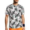 thumbnail image 1 of Wukai Hawaii Palms Print Men's Short-Sleeved Mesh T-Shirt,Quick-Dry Short Sleeve Workout T-Shirt-Large, 1 of 8