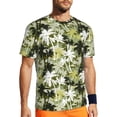 thumbnail image 1 of Wukai Hawaii Palms Print Men's Short-Sleeved Mesh T-Shirt,Quick-Dry Short Sleeve Workout T-Shirt-, 1 of 8