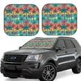 thumbnail image 1 of Wukai Hawaii Palms Print Windshield Sun Shade, Car Front Window Shades Sunshade Cover Sun Visor Shield Block Automotive Interior Protector Blocks UV Rays-Small, 1 of 6