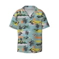 thumbnail image 1 of Wukai Hawaiian Style Men's Casual Short-Sleeve Button Down Shirt - Lightweight Summer Dress Shirt for Daily Wear-XX-Large, 1 of 7