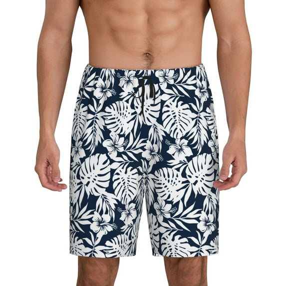 Wukai Hawaiian Style Men’s Short Pajama Pants With Pockets Soft Sleep Pj Shorts for Men-XX-Large
