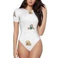 thumbnail image 1 of Naloa Rabbit Blowing Dandelions Women's Short-Sleeved Onesie, One-Piece Swimsuit for Parties, dates, clubs - X-Large, 1 of 9