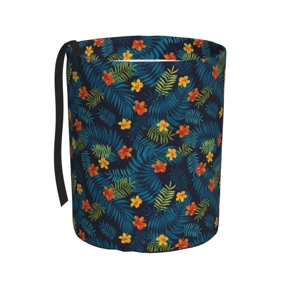 Wukai Hawaiian Style Print Car Trash Can - Easy to Clean Hanging Garbage Bin - Removable Liner - Leak-Car Garbage Can - Waterproof Trash Can for Car and SUV